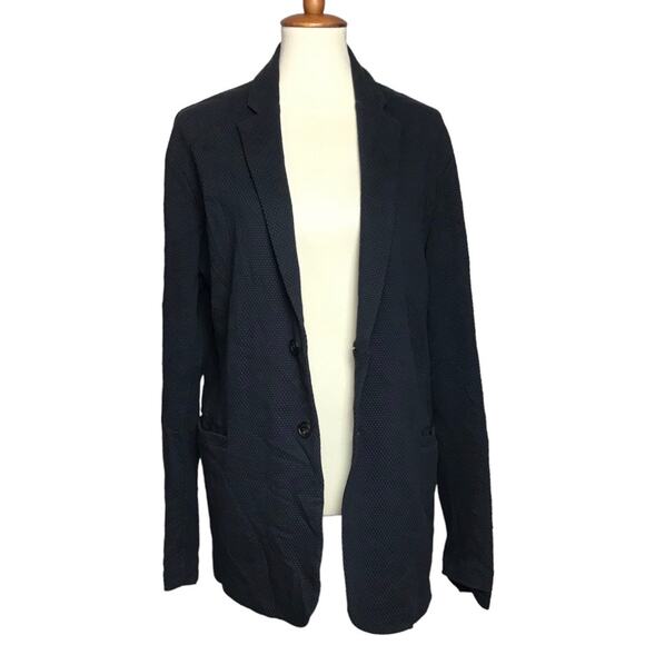 Emporio Armani Black Swiss Dot Textured Lightweight Swacket Sweater Blazer 56 - Picture 12 of 14